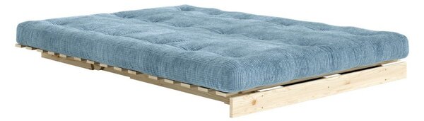 Divano azzurro allungabile con rivestimento in velluto a coste 140 cm Roots – Karup
