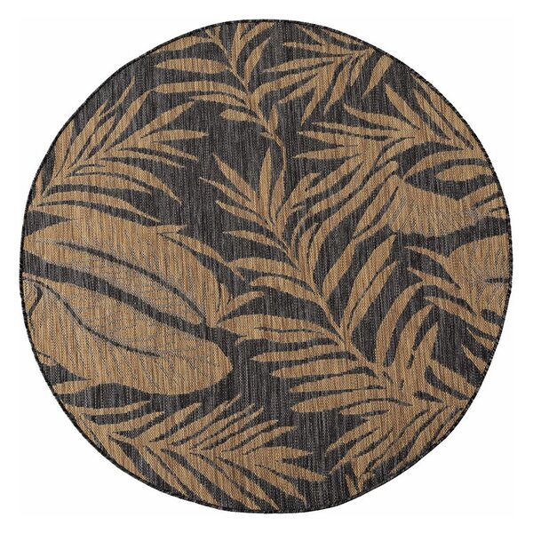 Tappeto da interno/esterno rotondo nero/marrone ø 80 cm Mira 1451 – Ayyildiz Carpets
