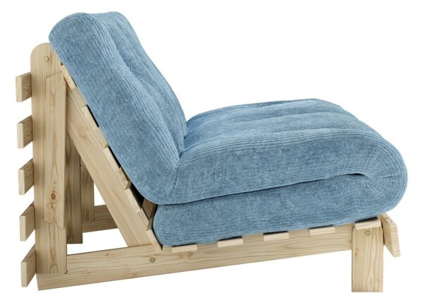 Divano azzurro allungabile con rivestimento in velluto a coste 140 cm Roots – Karup