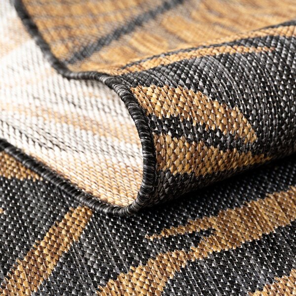 Tappeto da interno/esterno rotondo nero/marrone ø 80 cm Mira 1451 – Ayyildiz Carpets