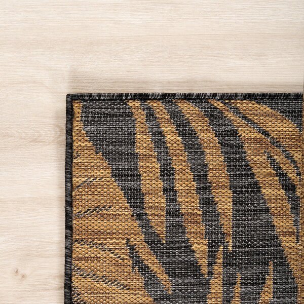 Tappeto da interno/esterno rotondo nero/marrone ø 80 cm Mira 1451 – Ayyildiz Carpets