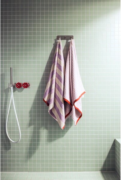 Asciugamano tipo terry lavanda/color crema in cotone 70x140 cm Gobo – noo.ma