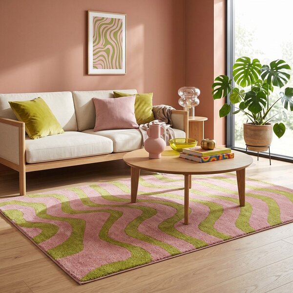 Tappeto verde/rosa 160x230 cm Aurora – ESTE