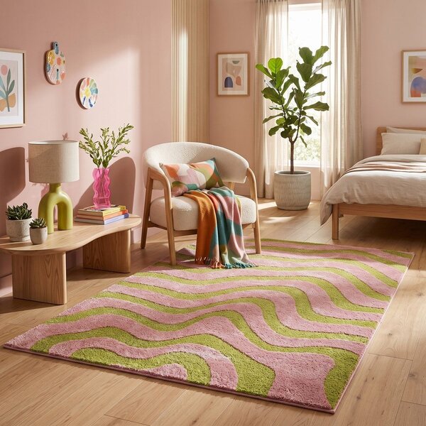 Tappeto verde/rosa 160x230 cm Aurora – ESTE