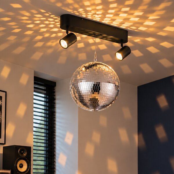 Lampada a sospensione retrò Discoball con LED a 2 luci e telecomando