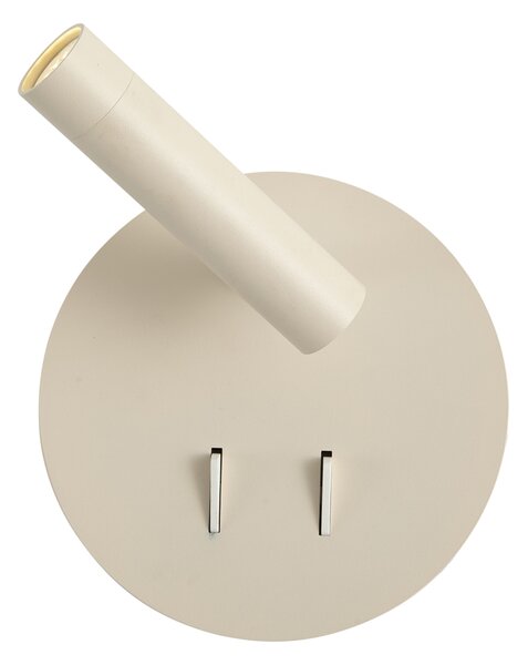 Lampada da Parete Moderna Beige Incl. LED con USB-C - Croft