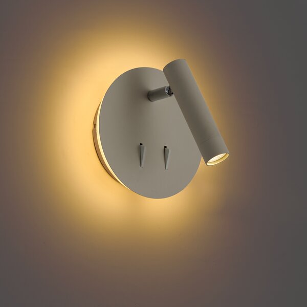 Lampada da Parete Moderna Beige Incl. LED con USB-C - Croft