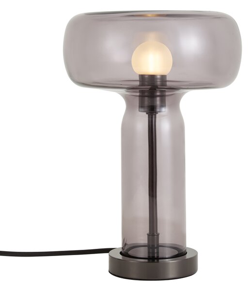 Lampada da tavolo Hotel Chic color canna di fucile con vetro fumé - Amara