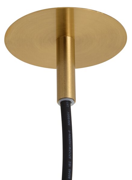 Lampada a sospensione Art Déco oro con vetro opale IP44 - Flore