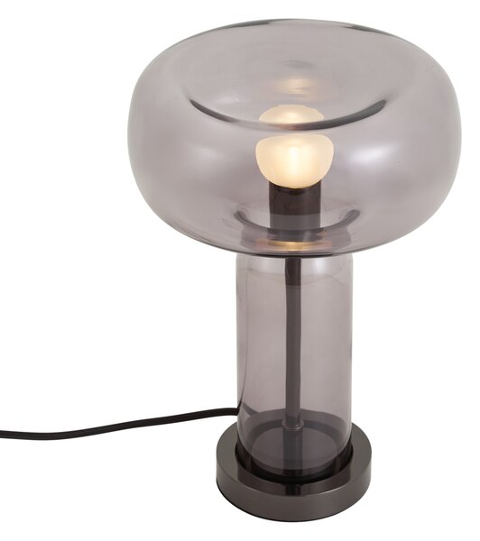 Lampada da tavolo Hotel Chic color canna di fucile con vetro fumé - Amara