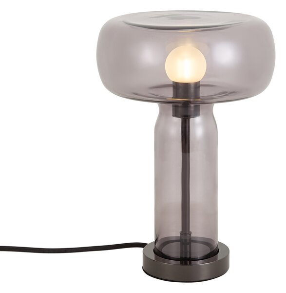 Lampada da tavolo Hotel Chic color canna di fucile con vetro fumé - Amara