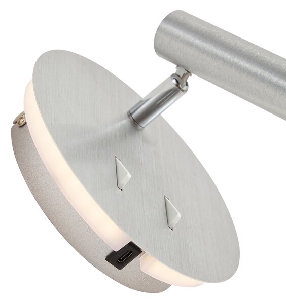Lampada da Parete Moderna in Acciaio con LED e USB-C - Croft