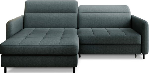 Divano angolare verde polveroso allungabile/con contenitore (con penisola a sinistra/con chaise lounge) e rivestimento in velluto Gomsi – ELTAP