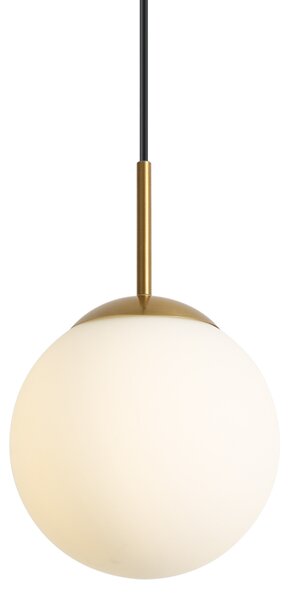 Lampada a sospensione Art Déco oro con vetro opale IP44 - Flore