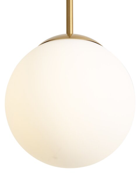 Lampada a sospensione Art Déco oro con vetro opale IP44 - Flore