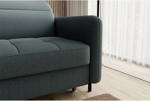 Divano angolare verde polveroso allungabile/con contenitore (con penisola a sinistra/con chaise lounge) e rivestimento in velluto Gomsi – ELTAP