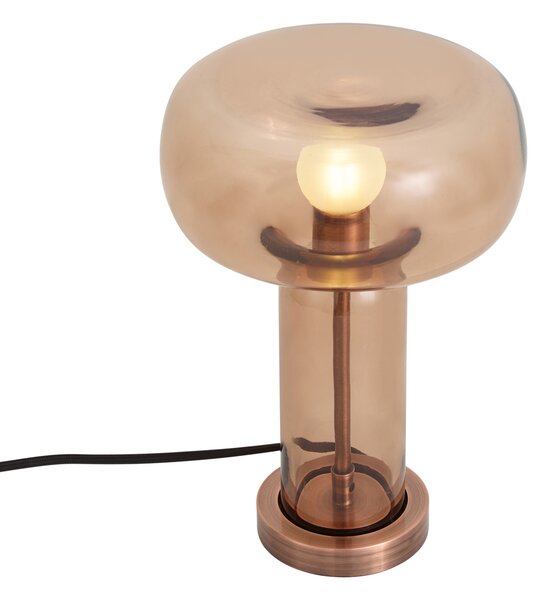 Lampada da tavolo Hotel Chic bronzo scuro con vetro marrone - Amara