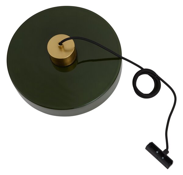 Lampada a sospensione retrò ottone con verde per sistema a binario monofase - Iconic Jina