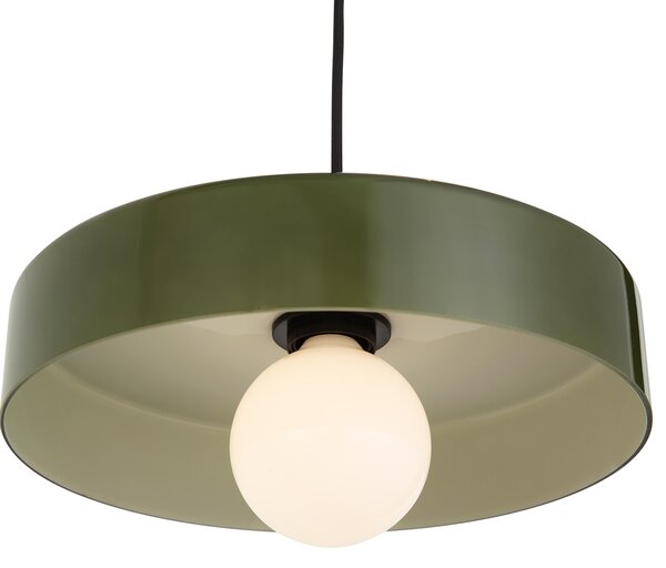 Lampada a sospensione retrò ottone con verde per sistema a binario monofase - Iconic Jina