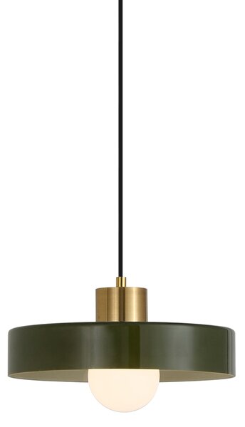 Lampada a sospensione retrò ottone con verde per sistema a binario monofase - Iconic Jina