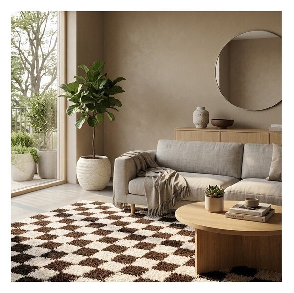 Tappeto marrone/color crema 160x230 cm Grida – ESTE