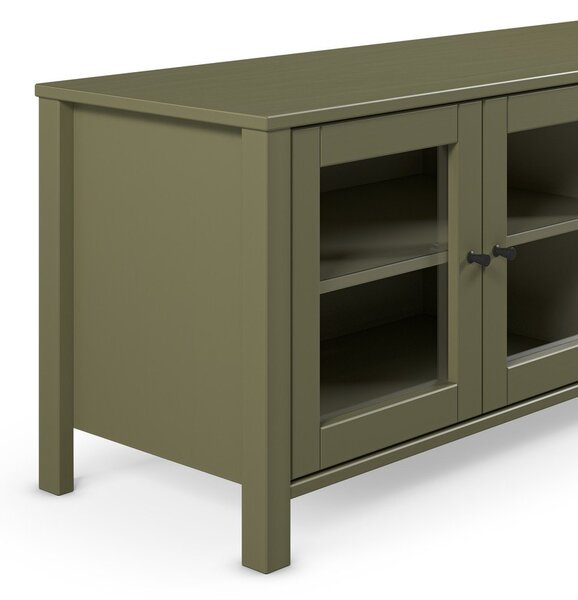 Mobile TV verde in pino massiccio 150x50x40 cm Alessandra – Marckeric