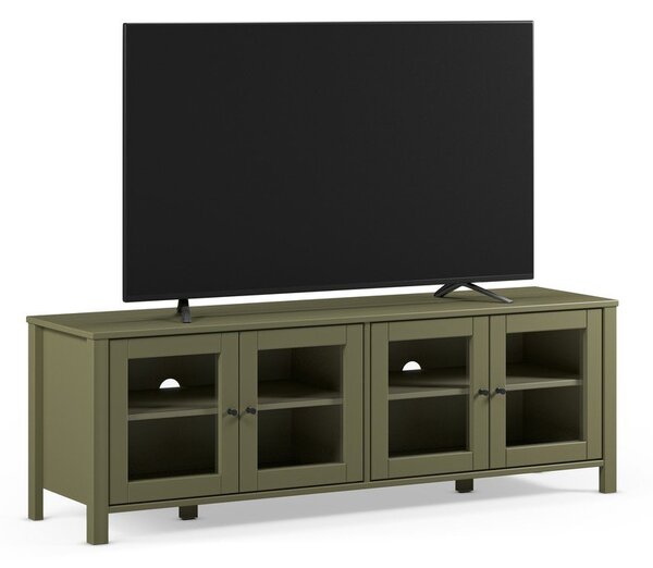 Mobile TV verde in pino massiccio 150x50x40 cm Alessandra – Marckeric