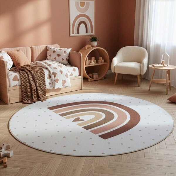 Tappeto per bambini color crema lavabile ø120 cm Coco 1132 – Ayyildiz Carpets