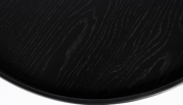 Tavolino da salotto rotondo nero con piano effetto rovere ø 70 cm Yuri L – White Label