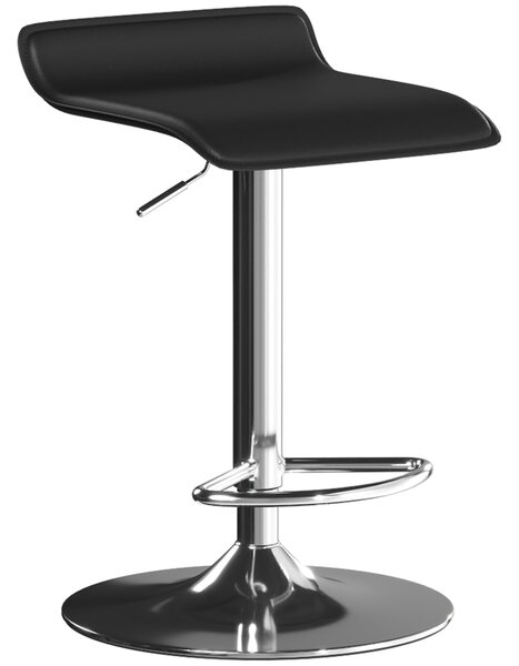 HOMCOM Sgabello da bar girevole 360° regolabile in altezza con poggiapiedi, Nero | Aosom Italy