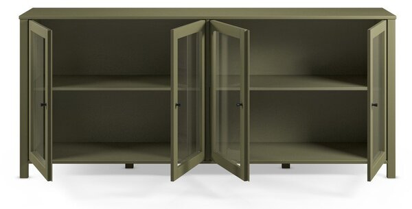Vetrina verde in pino massiccio 186x80x40 cm Alessandra – Marckeric