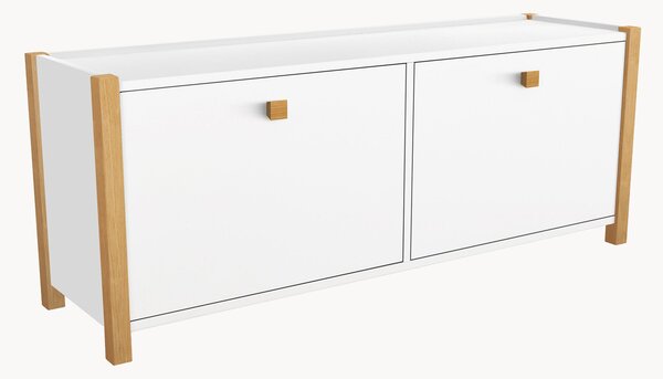 Scarpiera con gambe in legno di betulla Hannover
