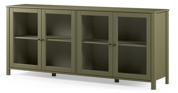 Vetrina verde in pino massiccio 186x80x40 cm Alessandra – Marckeric