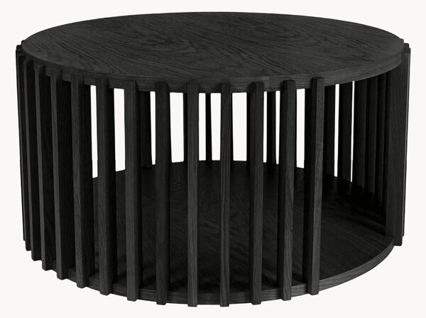 Tavolino rotondo in legno di quercia con vano contenitore Drum