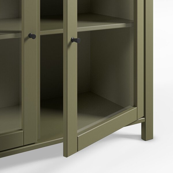 Vetrina verde in pino massiccio 186x80x40 cm Alessandra – Marckeric