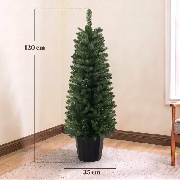 HOMCOM Set 2 alberi di Natale artificiali 120 cm con 170 punte e base a vaso, Verde | Aosom Italy