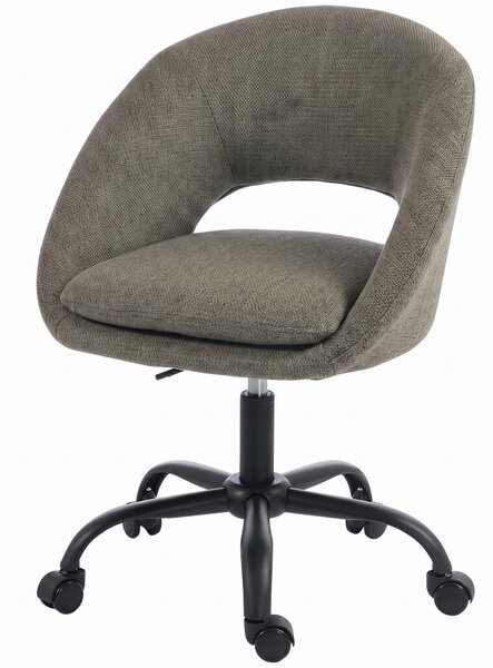 HOMCOM Sedia da ufficio ergonomica in ciniglia girevole 360° e regolabile in altezza, Verde scuro | Aosom Italy