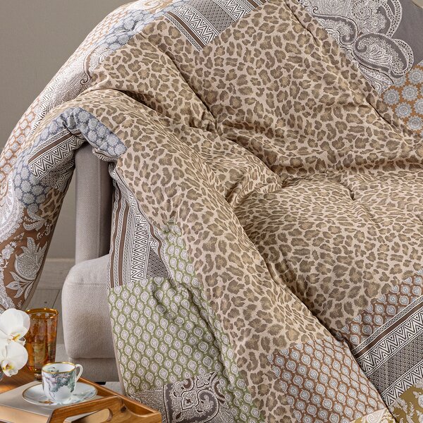 Plaid Scaldotto 130X170 Panther SAFARI Cotone Pettinato Caleffi