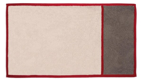 Maison Sucrée Tappeto bagno POP 50x90 var.01 Perla/Rosso Spugna 100% Cotone