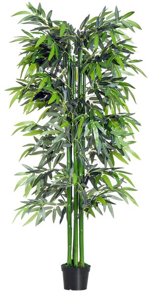 Pianta Artificiale Di Bambù H180 Con Vaso Verde