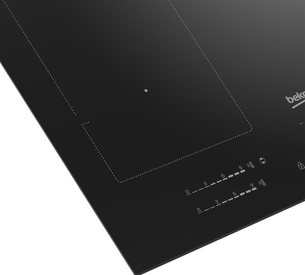 Beko Piano Cottura Induzione 4 Fuochi Larghezza 59 cm in Vetro con 2 Sezione IndyFlex colore Nero - HII 64720 UF2T
