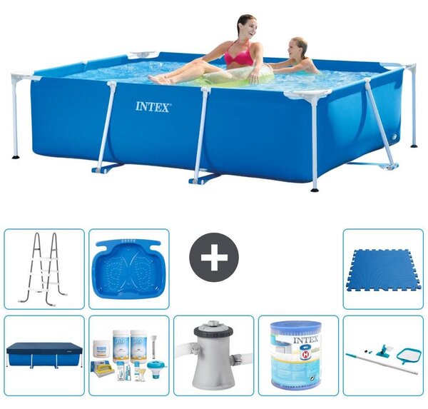 Piscina fuori terra rettangolare - 220x150x60 cm - 9 pezzi - Modello S30036