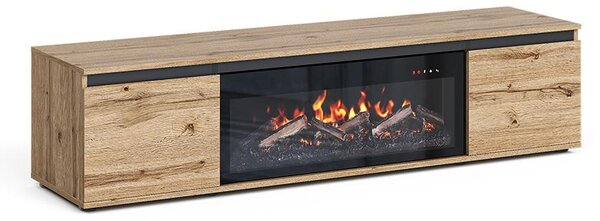 Cornice per caminetto Vicco Evina Rovere/Nero 160 x 39 cm, Model 62637