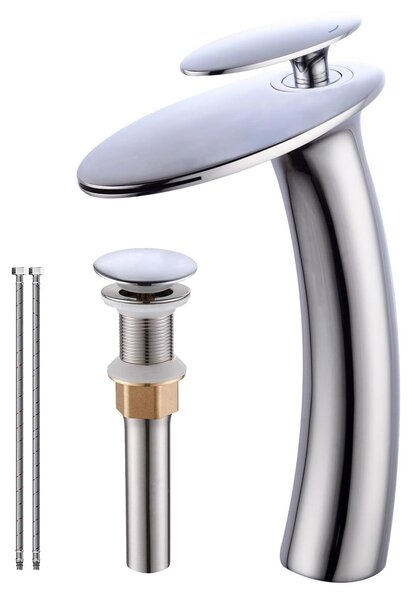 Rubinetto per lavabo cromato con tappo a scomparsa, elegante e funzionale