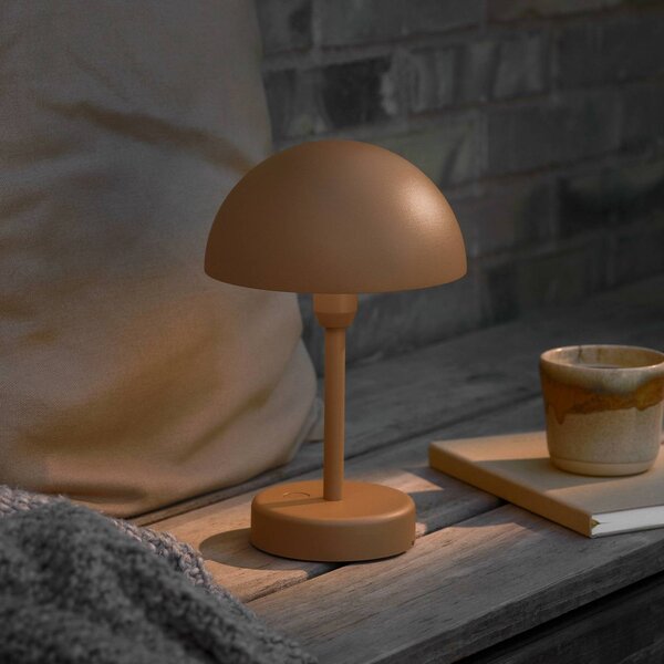 Nordlux Lampada da tavolo LED ricaricabile Ellen To-Go, marrone, alluminio dimmerabile, Marrone / Ruggine, Soggiorno / Sala da pranzo, Alluminio, Scandinavo