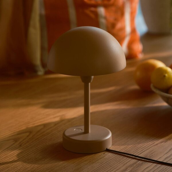Nordlux Lampada da tavolo LED ricaricabile Ellen To-Go, marrone, alluminio dimmerabile, Marrone / Ruggine, Soggiorno / Sala da pranzo, Alluminio, Scandinavo