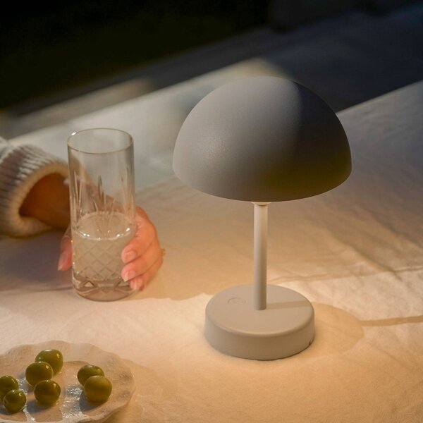 Nordlux Lampada da tavolo LED ricaricabile Ellen To-Go, grigia, in alluminio dimmerabile, Alluminio / Grigio / Zincato, Soggiorno / Sala da pranzo, Alluminio, Scandinavo