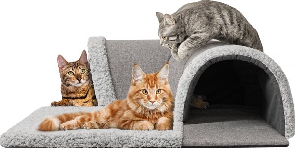 Tunnel per gatti Casa per gatti Capanna per gatti Letto per gatti Accogliente luogo di riposo per gatti Tappeto Capanna per cani Grotta Cuccia per cani Grotta per cani, grigio