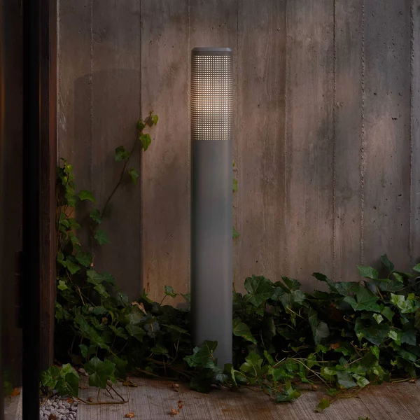 Nordlux Lampione Sidara 95 Seaside, antracite, alluminio, IP44, E27 Sidara, dimmerabile, Alluminio / Grigio / Zincato, Alluminio, Moderno