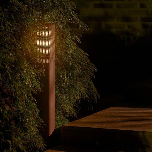 Nordlux Lampione Sidara 95 Seaside, marrone, alluminio, IP44, E27 Sidara, dimmerabile, Marrone / Ruggine, Alluminio, Moderno